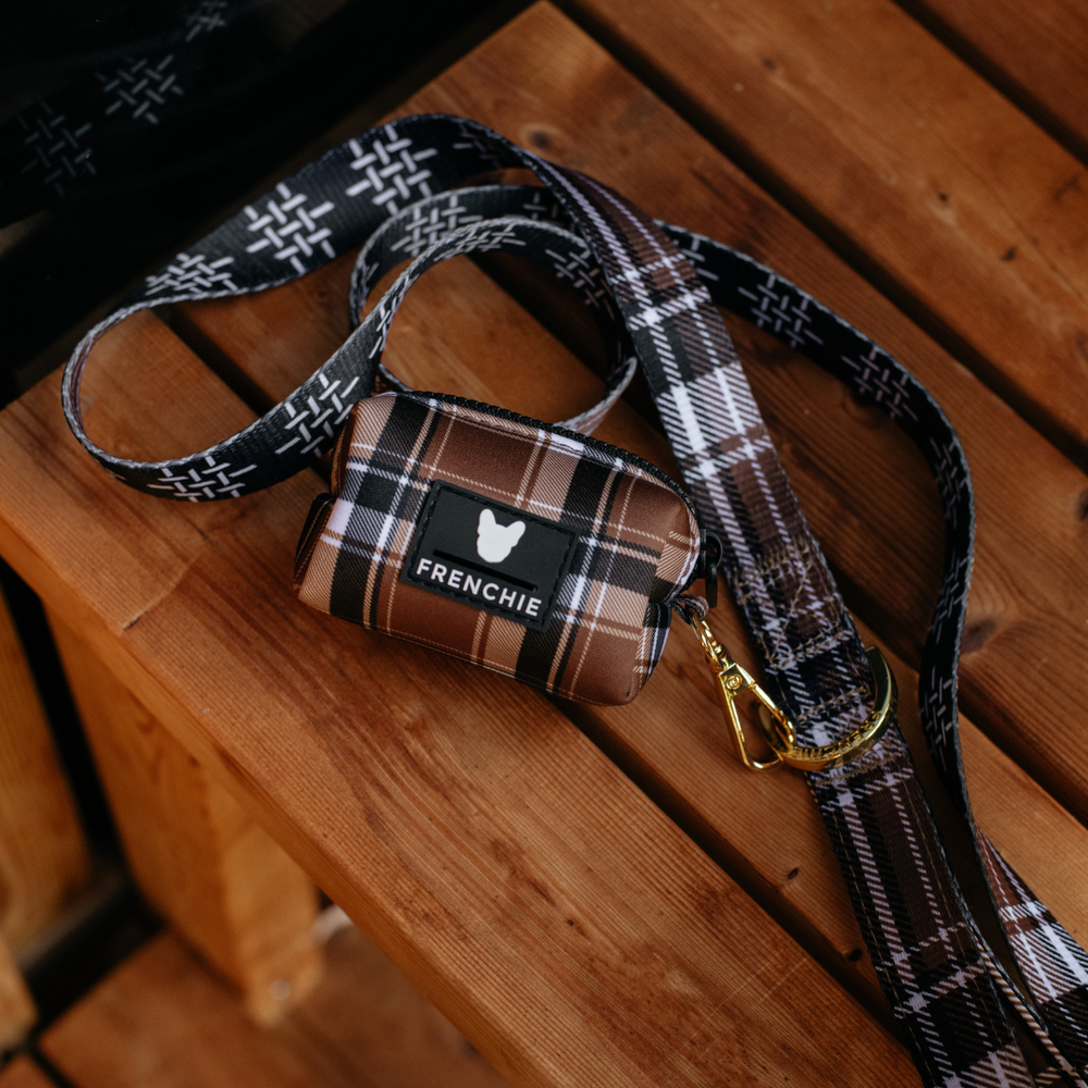 Frenchie Comfort Leash - Cocoa Plaid