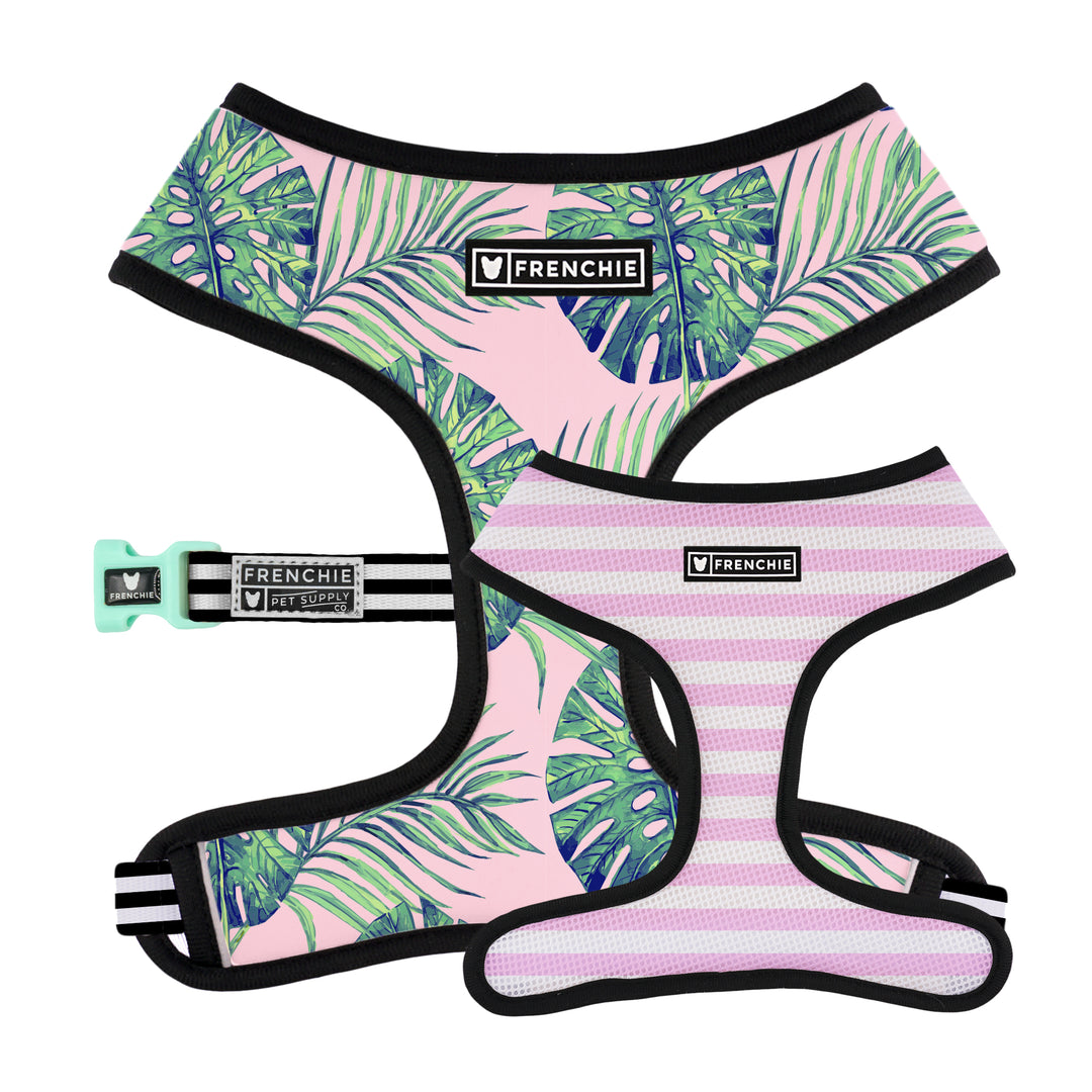 Frenchie Duo Reversible Harness - Beverly Palms- Pink