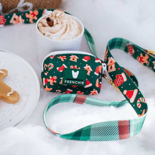 Frenchie Poo Bag Holder - Gingerbread- Green