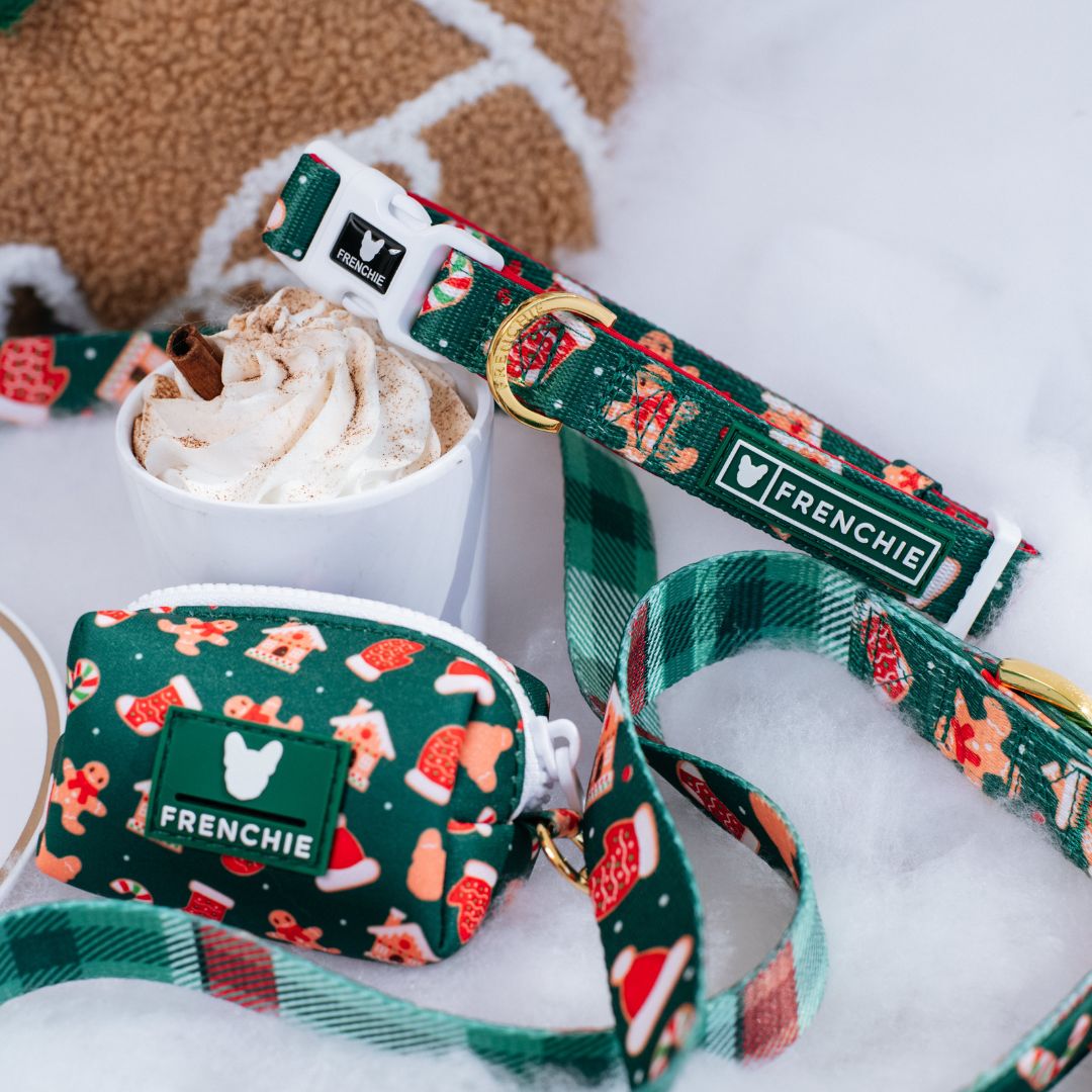 Frenchie Comfort Collar - Gingerbread- Green