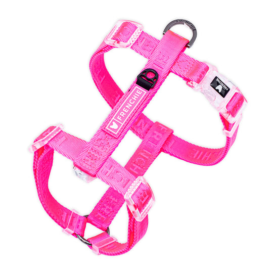 Frenchie Strap Harness - Neon Pink