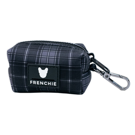 Frenchie Poo Bag Holder - Black Plaid