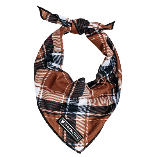 Frenchie Cooling Bandana - Cocoa Plaid