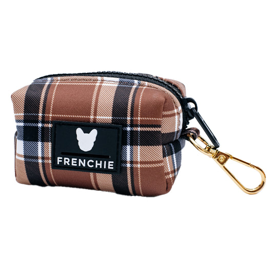 Frenchie Poo Bag Holder - Cocoa Plaid