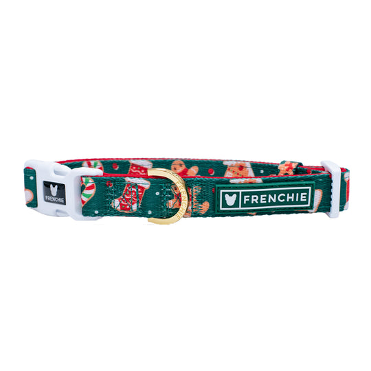 Frenchie Comfort Collar - Gingerbread- Green