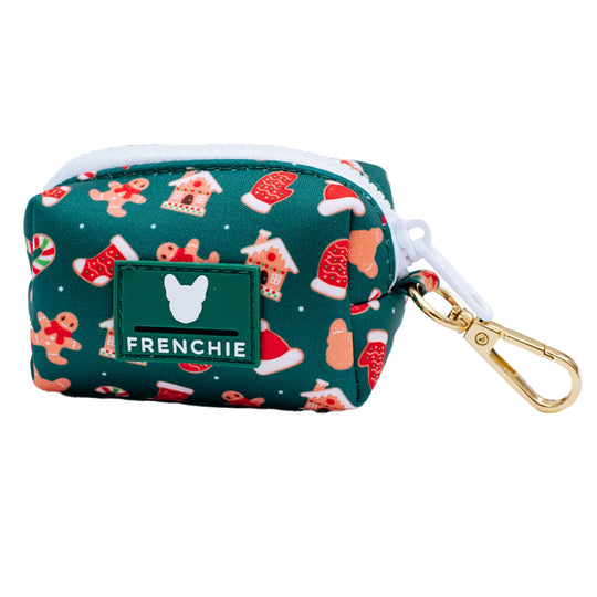 Frenchie Poo Bag Holder - Gingerbread- Green