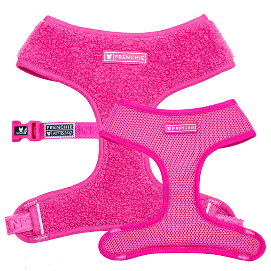 Frenchie Duo Reversible Harness - Teddy Hot Pink