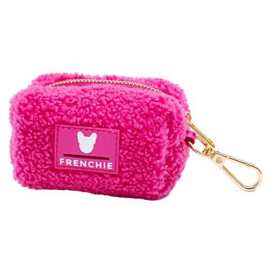 Frenchie Poo Bag Holder - Teddy Hot Pink