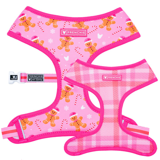 Frenchie Duo Reversible Harness - Gingerbread- Pink