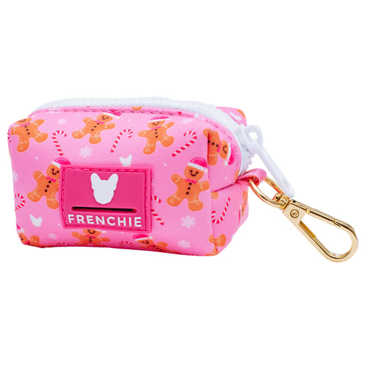 Frenchie Poo Bag Holder - Gingerbread- Pink