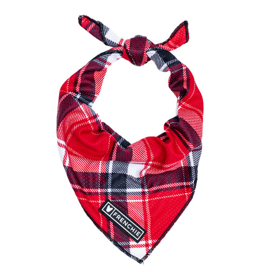 Frenchie Cooling Bandana - Scarlet Plaid