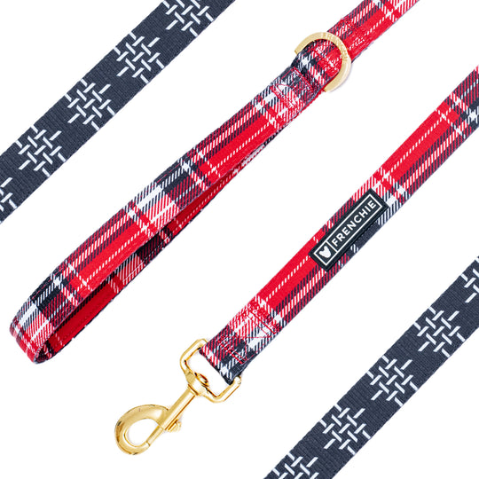 Frenchie Comfort Leash - Scarlet Plaid