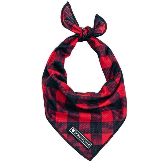 Frenchie Cooling Bandana - Red and Black Plaid