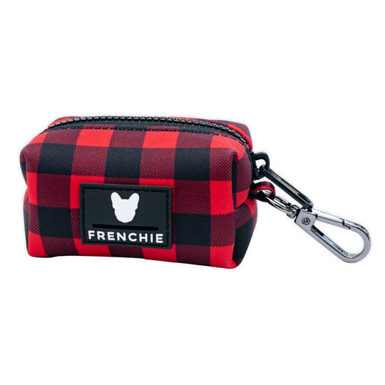 Frenchie Poo Bag Holder - Red and Black Plaid