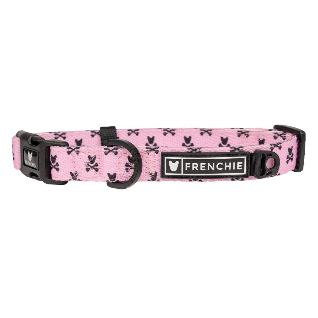 Frenchie Comfort Collar - Pink Bad to the Bone - Frenchie Bulldog - Shop Harnesses for French Bulldogs - Shop French Bulldog Harness - Harnesses for Pugs