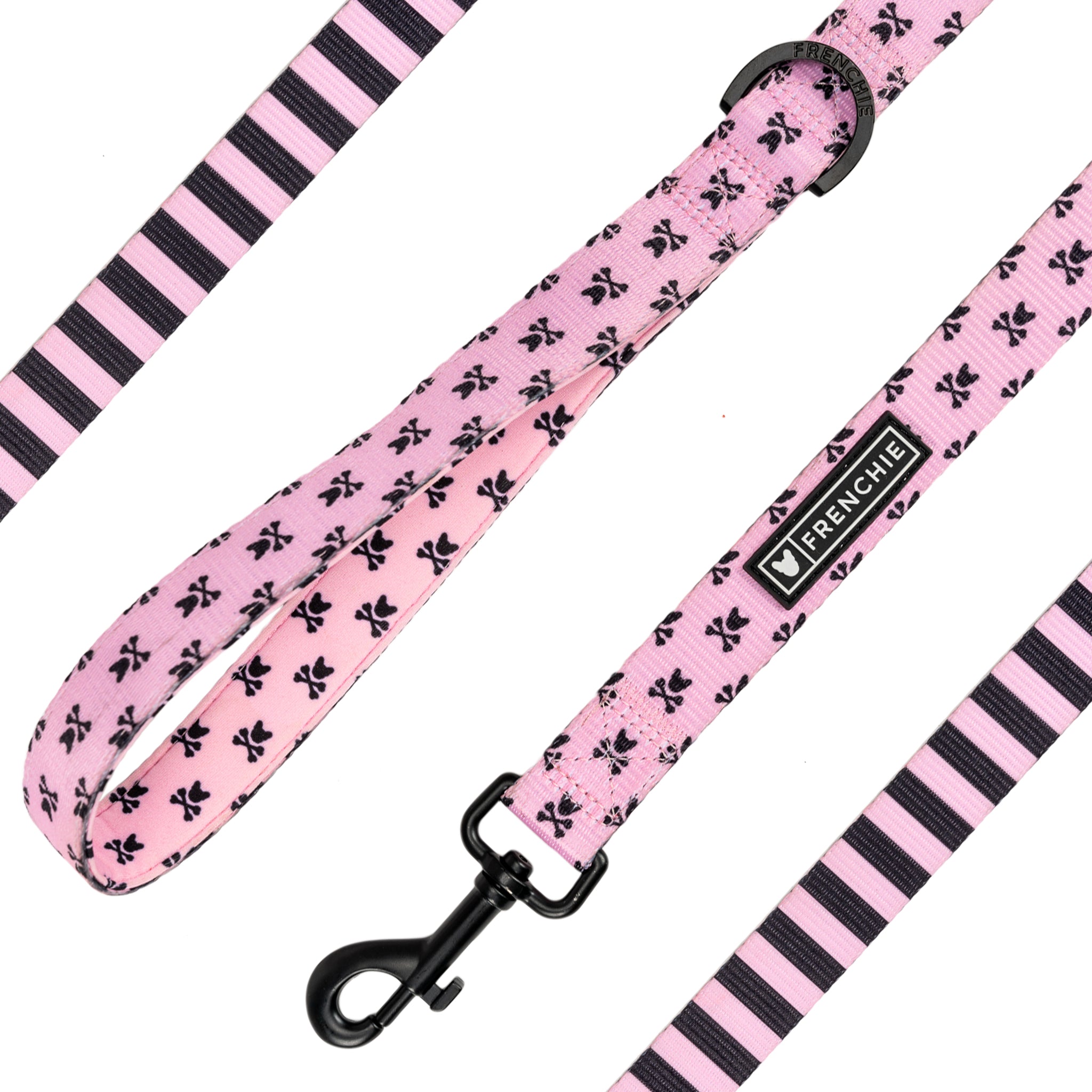 Frenchie Comfort Leash - Pink Bad to the Bone - Frenchie Bulldog - Shop Harnesses for French Bulldogs - Shop French Bulldog Harness - Harnesses for Pugs
